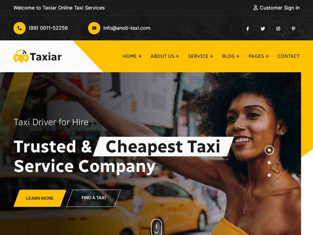 HTML шаблон для вашего сайта онлайн службы такси. Он разработан специально для бронирования такси, служб такси, проката автомобилей и частных компаний по прокату автомобилей.